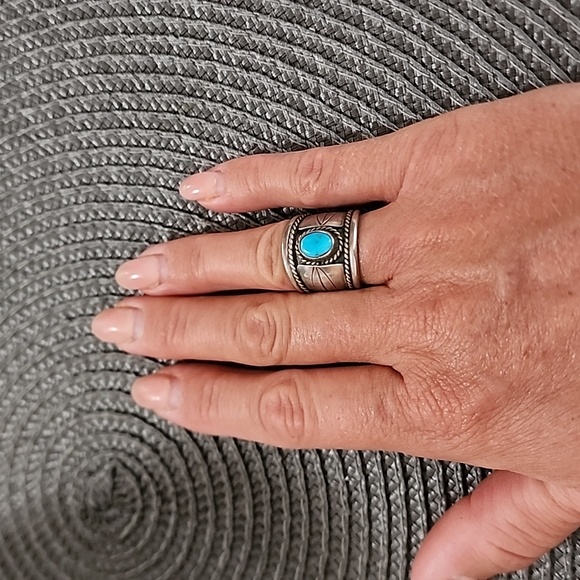 Metal turquoise ring - Picture 6 of 6